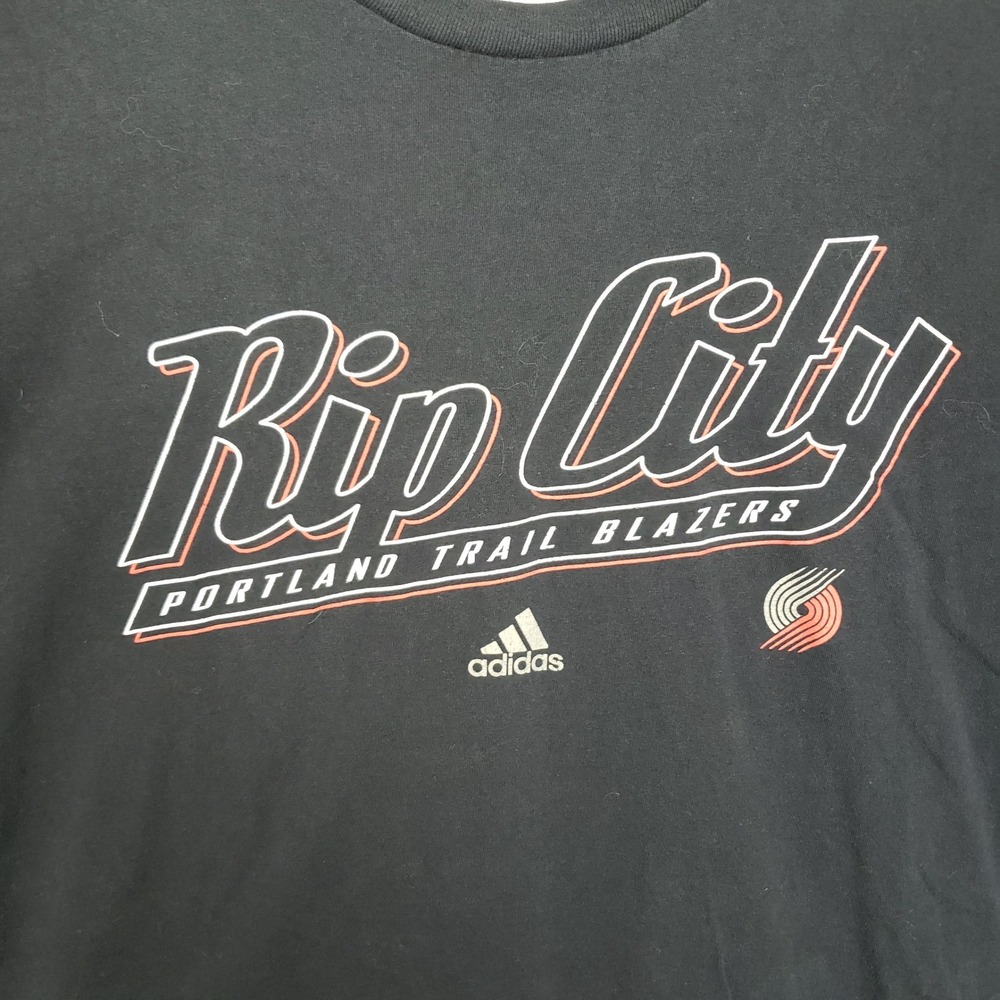 Adidas The Go Tee Black Rip City Portland Trail Blazers Basketball Men's Size XL